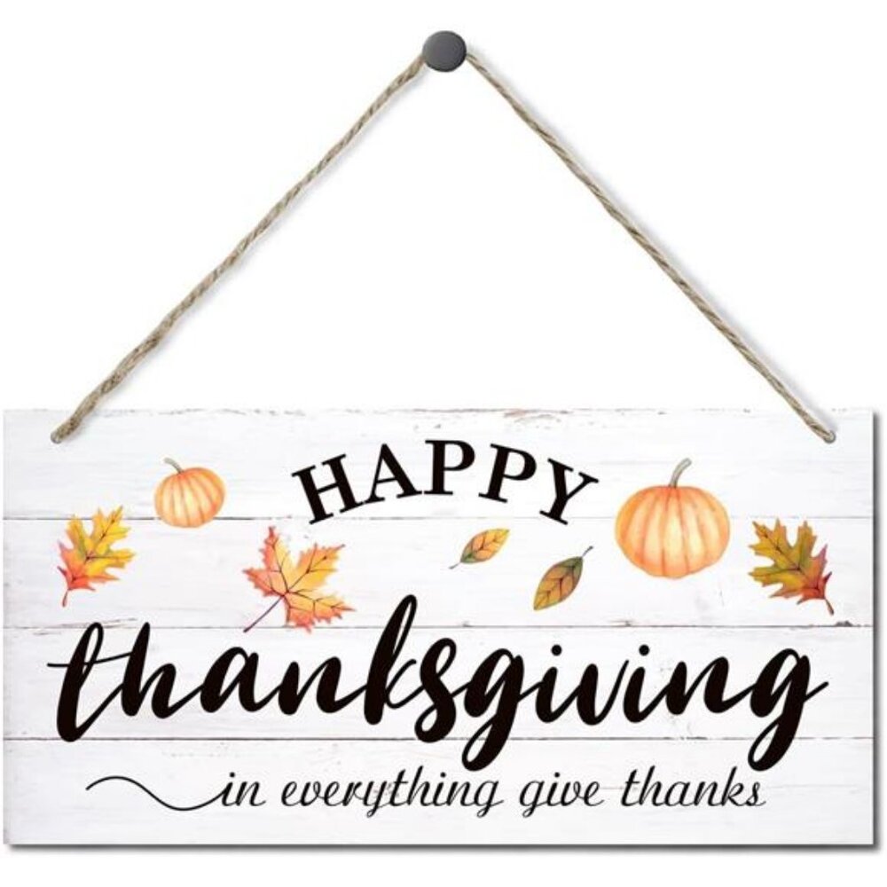 Fall Decoration Thanksgiving Decor Hanging Wood Sign Home Decorative Pumpkin